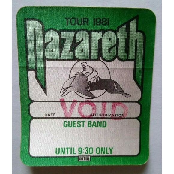 Nazareth Backstage Pass Original 1981 Concert Tour Old Rock Music Memorabilia - Picture 1 of 3
